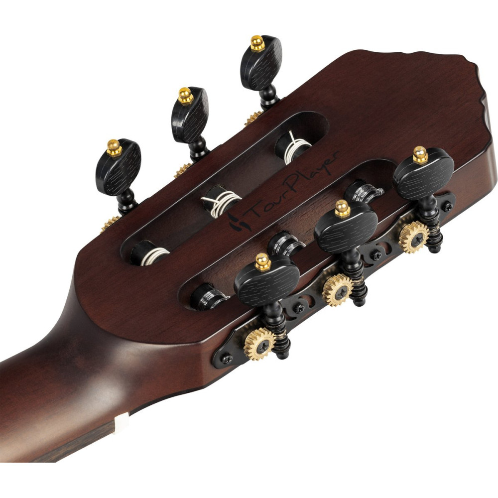 Ortega RTPSTD-NAT-L TourPlayer DeLuxe Nylon String Guitar 6 String Lefty - Spruce Natural + Gig Bag