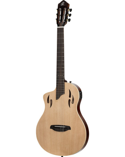 Ortega RTPSTD-NAT-L TourPlayer DeLuxe Nylon String Guitar 6 String Lefty - Spruce Natural + Gig Bag