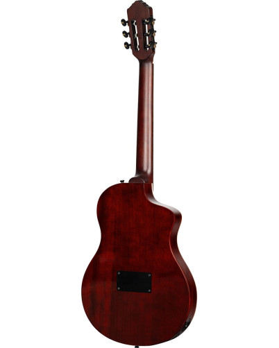 Ortega RTPSTD-NAT-L TourPlayer DeLuxe Nylon String Guitar 6 String Lefty - Spruce Natural + Gig Bag