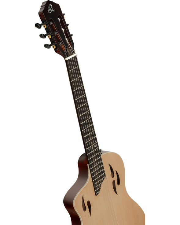 Ortega RTPSTD-NAT-L TourPlayer DeLuxe Nylon String Guitar 6 String Lefty - Spruce Natural + Gig Bag