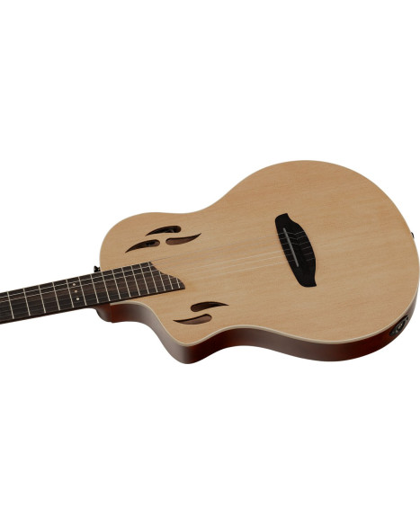 Ortega RTPSTD-NAT-L TourPlayer DeLuxe Nylon String Guitar 6 String Lefty - Spruce Natural + Gig Bag