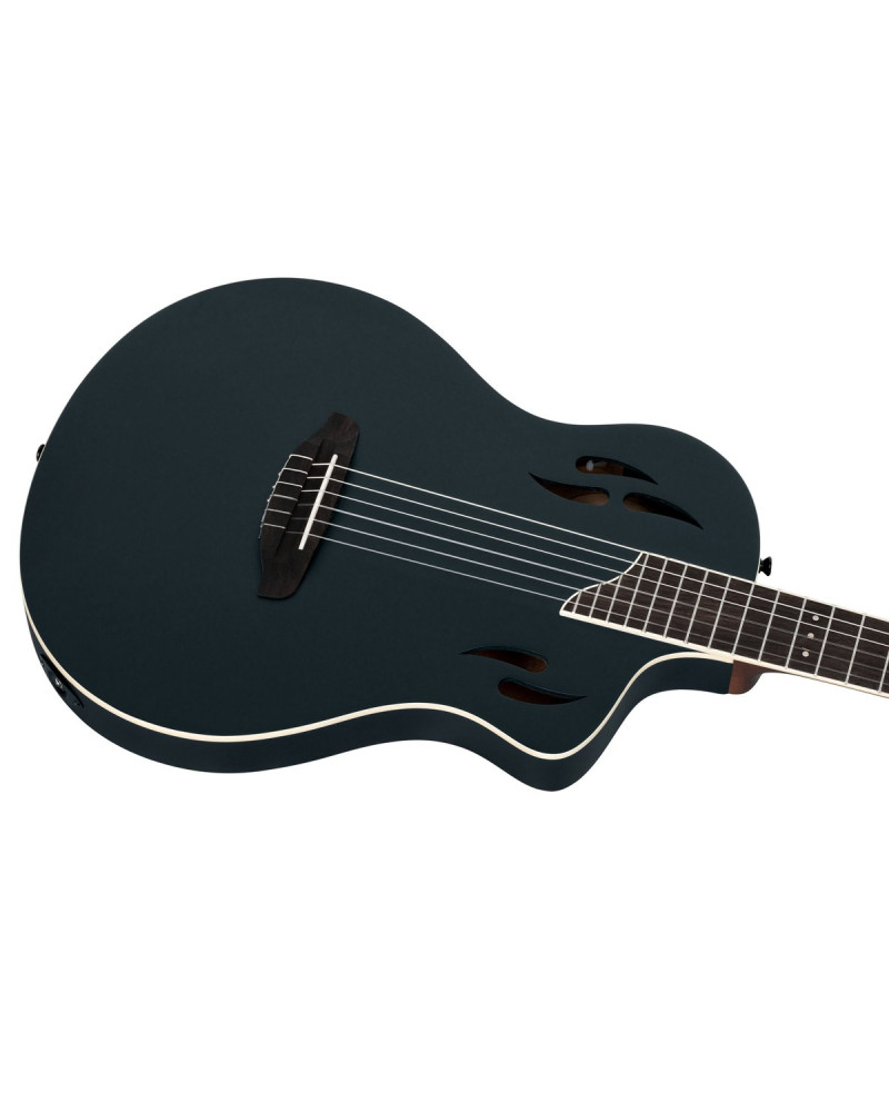 Ortega RTPSTD-SBK TourPlayer DeLuxe Nylon String Guitar 6-String - Spruce Black + Gig Bag