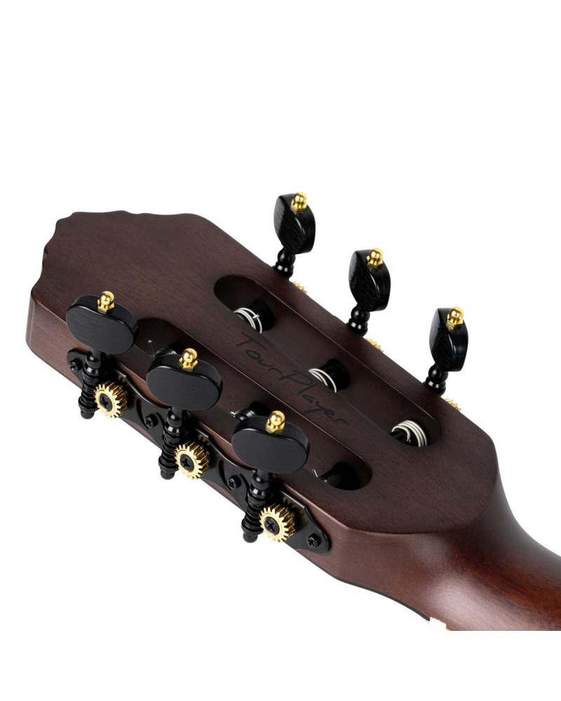 Ortega RTPSTD-SBK TourPlayer DeLuxe Nylon String Guitar 6-String - Spruce Black + Gig Bag