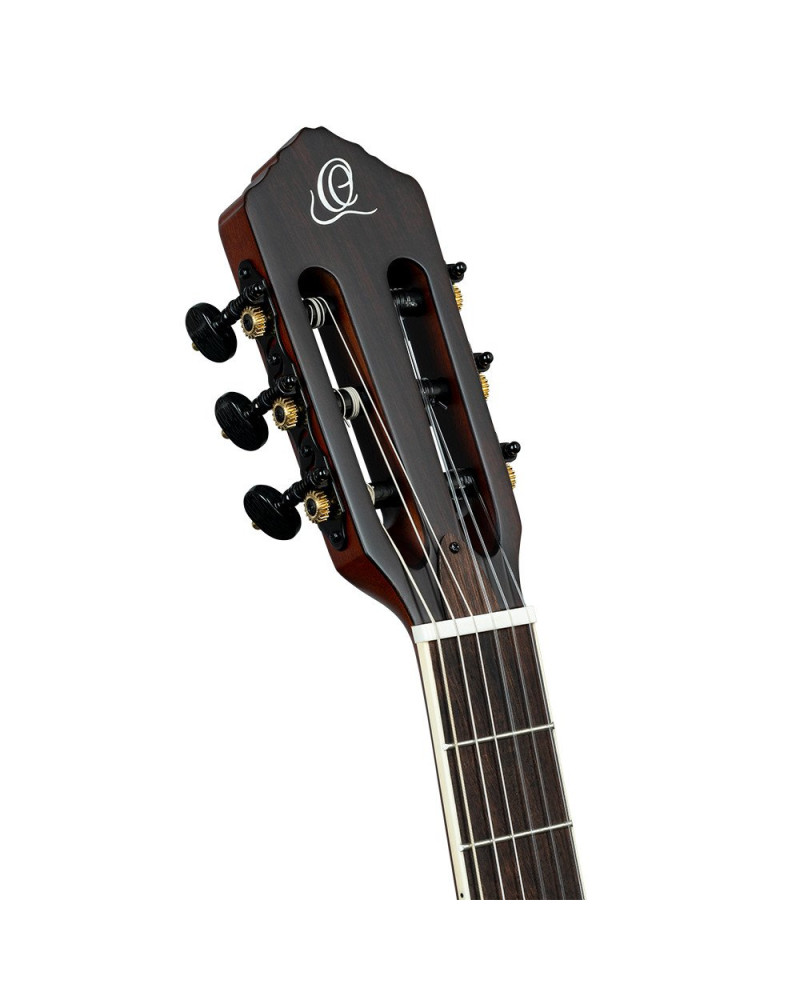 Ortega RTPSTD-SBK TourPlayer DeLuxe Nylon String Guitar 6-String - Spruce Black + Gig Bag