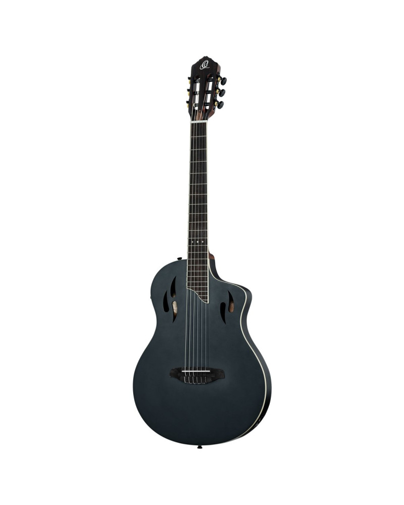 Ortega RTPSTD-SBK TourPlayer DeLuxe Nylon String Guitar 6-String - Spruce Black + Gig Bag