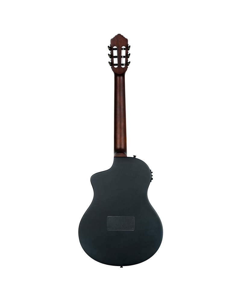 Ortega RTPSTD-SBK TourPlayer DeLuxe Nylon String Guitar 6-String - Spruce Black + Gig Bag