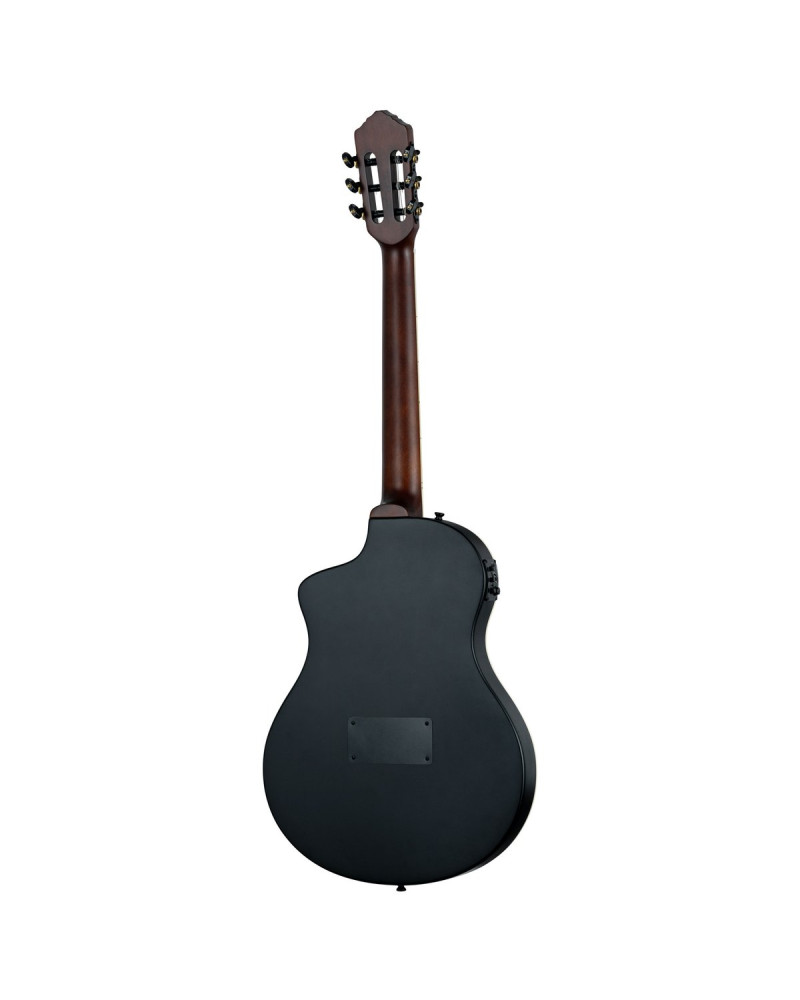 Ortega RTPSTD-SBK TourPlayer DeLuxe Nylon String Guitar 6-String - Spruce Black + Gig Bag