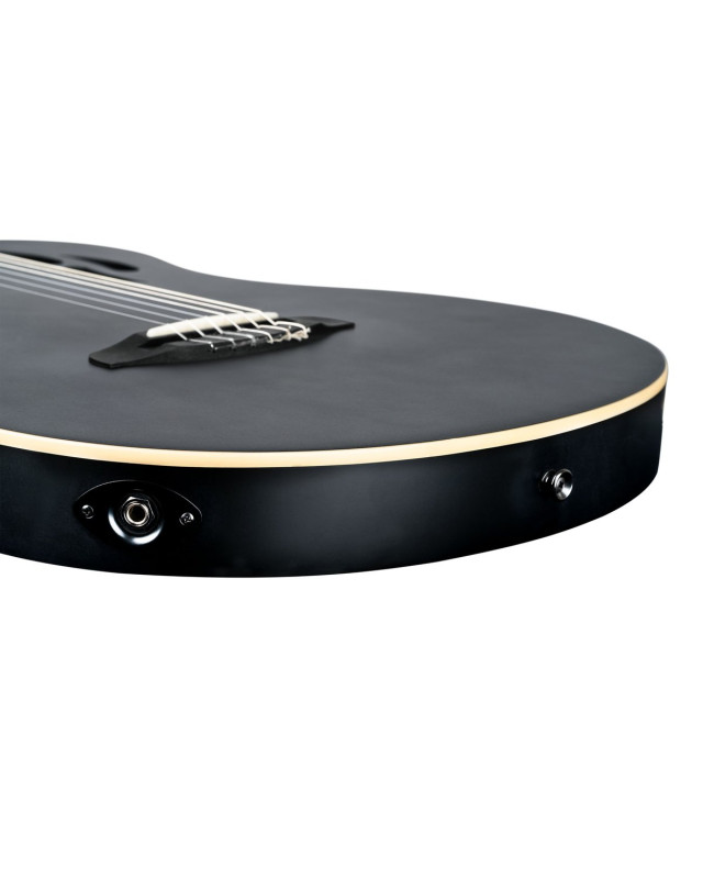 Ortega RTPSTD-SBK-L TourPlayer DeLuxe Nylon String Guitar 6-String Lefty - Spruce Black + Gig Bag