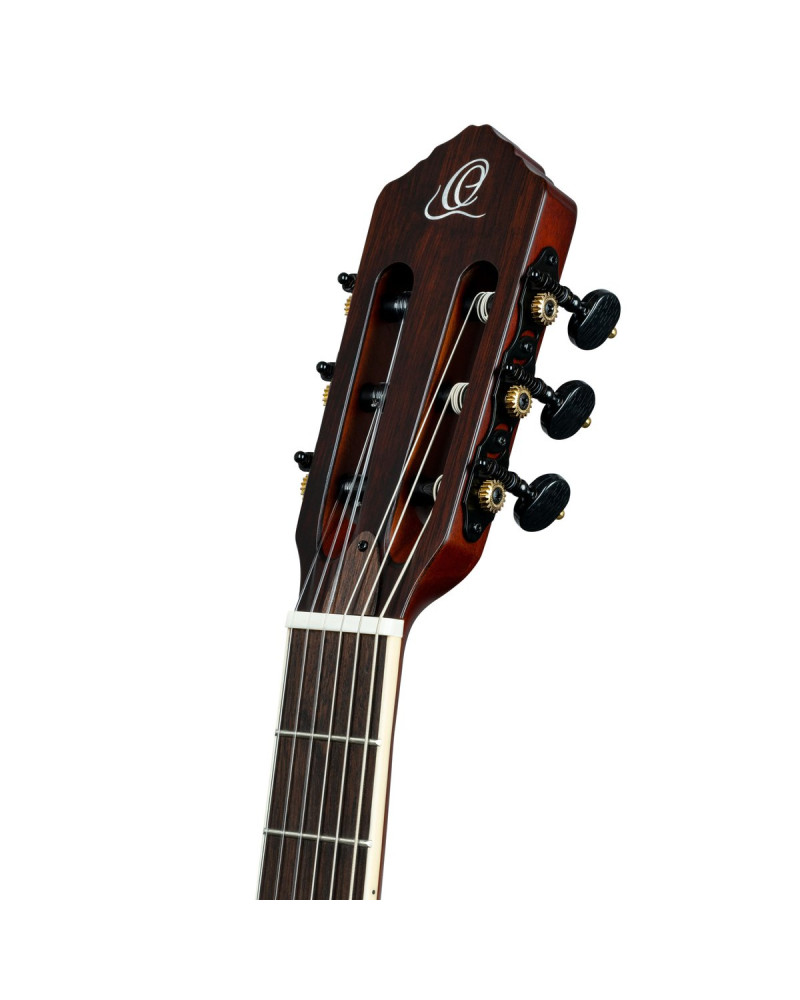 Ortega RTPSTD-SBK-L TourPlayer DeLuxe Nylon String Guitar 6-String Lefty - Spruce Black + Gig Bag