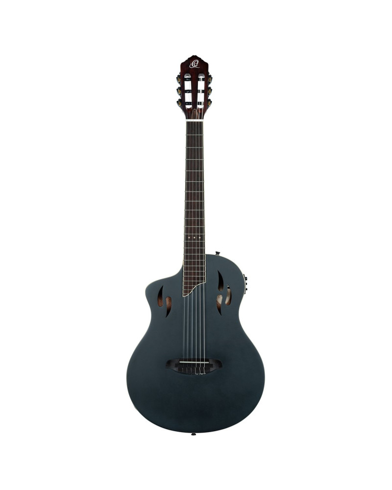 Ortega RTPSTD-SBK-L TourPlayer DeLuxe Nylon String Guitar 6-String Lefty - Spruce Black + Gig Bag