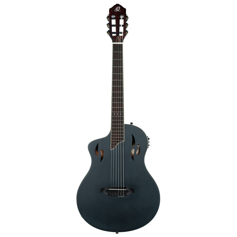 Ortega RTPSTD-SBK-L TourPlayer DeLuxe Nylon String Guitar 6-String Lefty - Spruce Black + Gig Bag
