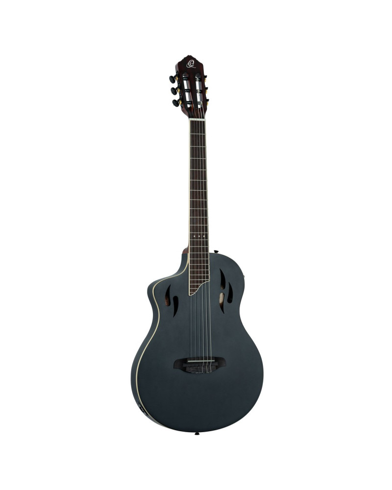 Ortega RTPSTD-SBK-L TourPlayer DeLuxe Nylon String Guitar 6-String Lefty - Spruce Black + Gig Bag