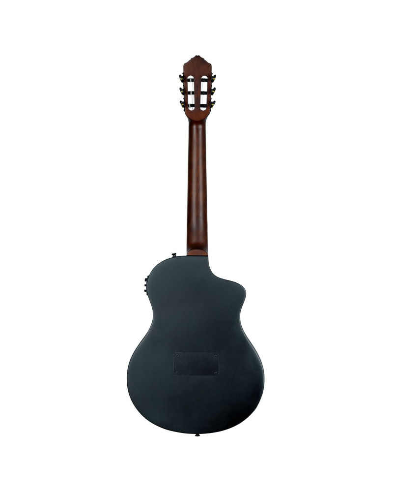 Ortega RTPSTD-SBK-L TourPlayer DeLuxe Nylon String Guitar 6-String Lefty - Spruce Black + Gig Bag