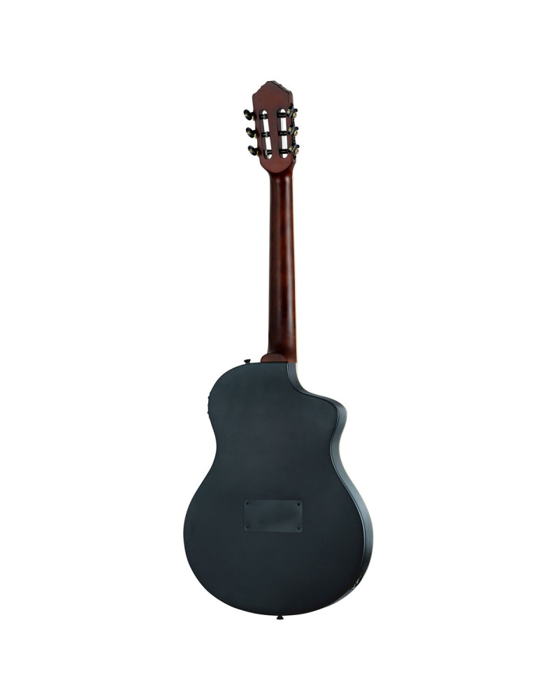 Ortega RTPSTD-SBK-L TourPlayer DeLuxe Nylon String Guitar 6-String Lefty - Spruce Black + Gig Bag