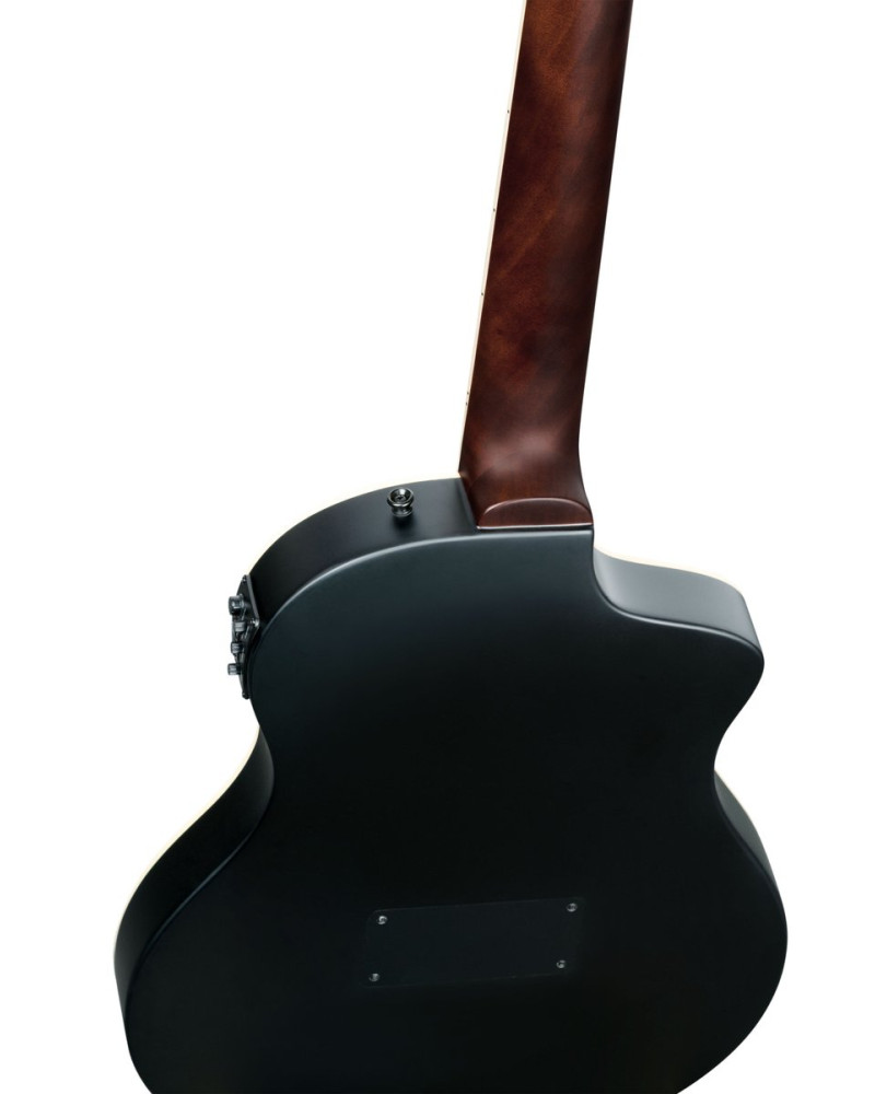 Ortega RTPSTD-SBK-L TourPlayer DeLuxe Nylon String Guitar 6-String Lefty - Spruce Black + Gig Bag
