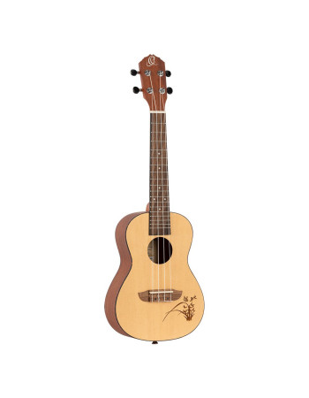 Ortega RU5 Bonfire Series Concert Ukulele 4 String - Spruce/Sapele Natural