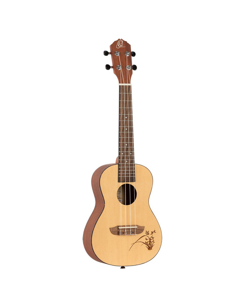 Ortega RU5 Bonfire Series Concert Ukulele 4 String - Spruce/Sapele Natural
