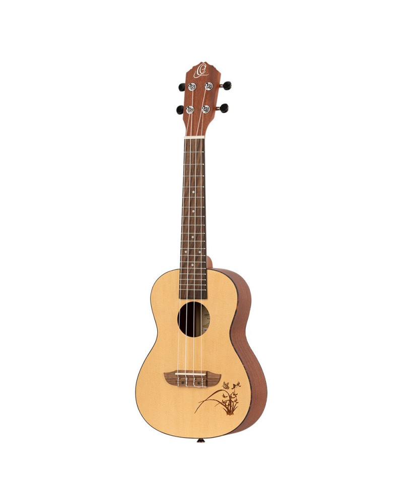 Ortega RU5 Bonfire Series Concert Ukulele 4 String - Spruce/Sapele Natural