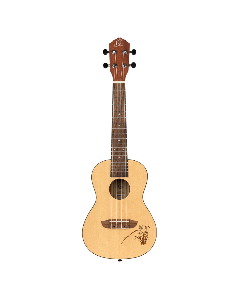 Ortega RU5 Bonfire Series Concert Ukulele 4 String - Spruce/Sapele Natural