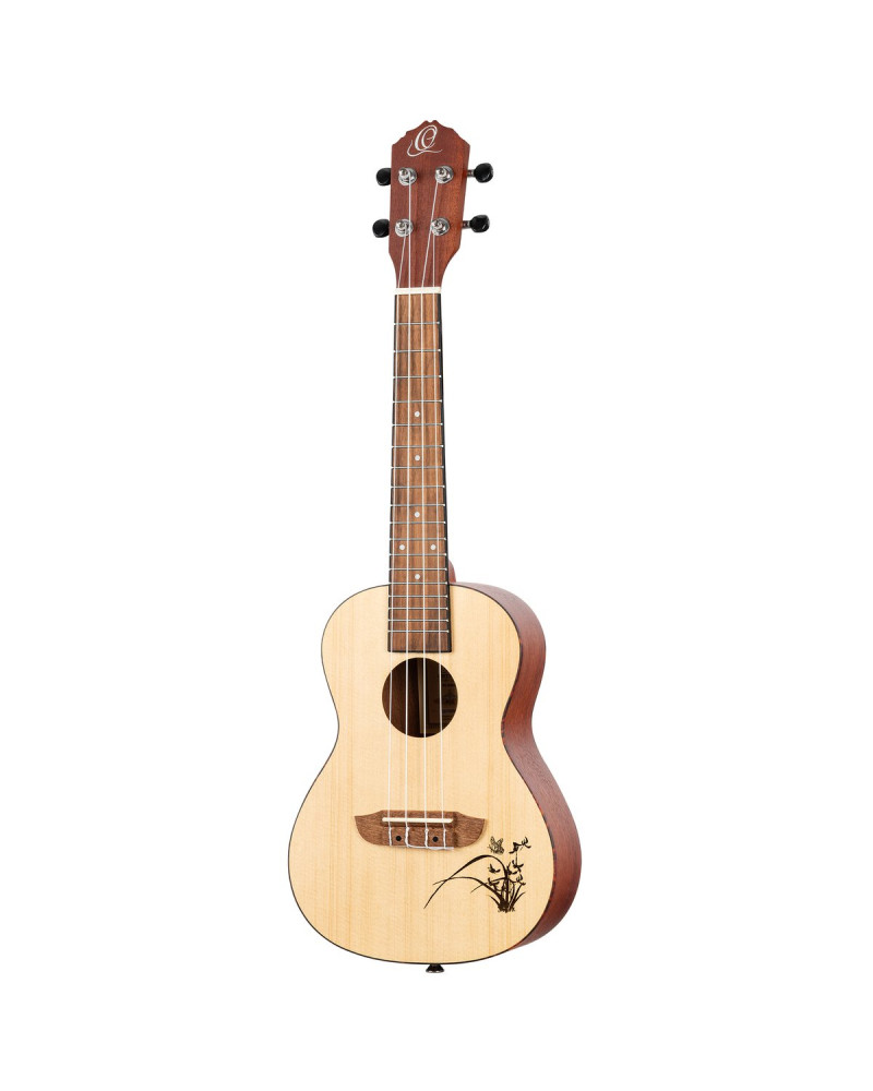 Ortega RU5 Bonfire Series Concert Ukulele 4 String - Spruce/Sapele Natural