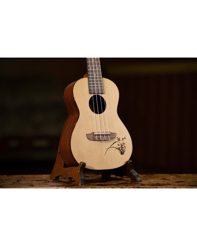 Ortega RU5 Bonfire Series Concert Ukulele 4 String - Spruce/Sapele Natural