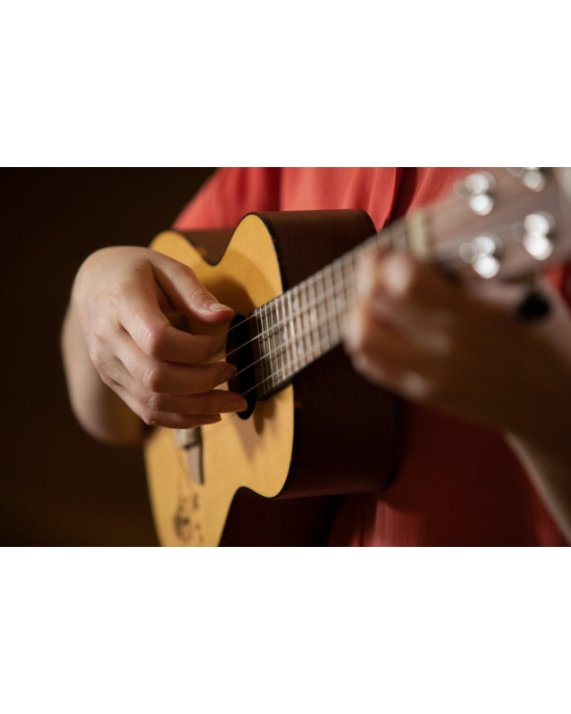Ortega RU5 Bonfire Series Concert Ukulele 4 String - Spruce/Sapele Natural