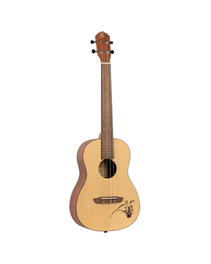Ortega RU5-BA Bonfire Series Baritone Ukulele 4 String - Spruce/Sapele Natural