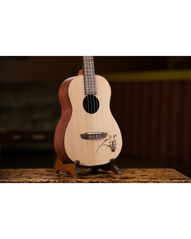 Ortega RU5-BA Bonfire Series Baritone Ukulele 4 String - Spruce/Sapele Natural