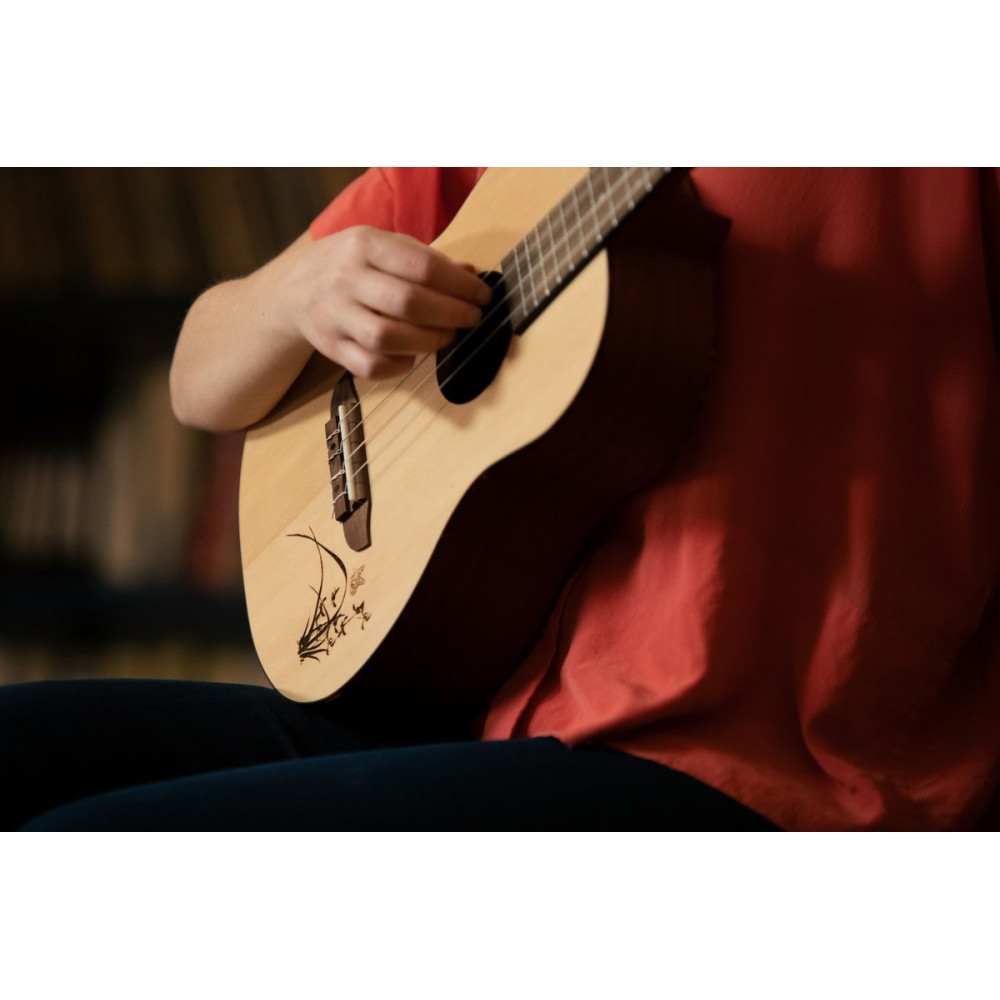 Ortega RU5-BA Bonfire Series Baritone Ukulele 4 String - Spruce/Sapele Natural