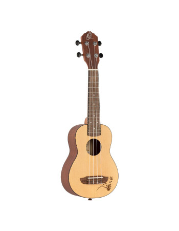 Ortega RU5-SO Bonfire Series Soprano Ukulele 4 String - Spruce/Sapele Natural