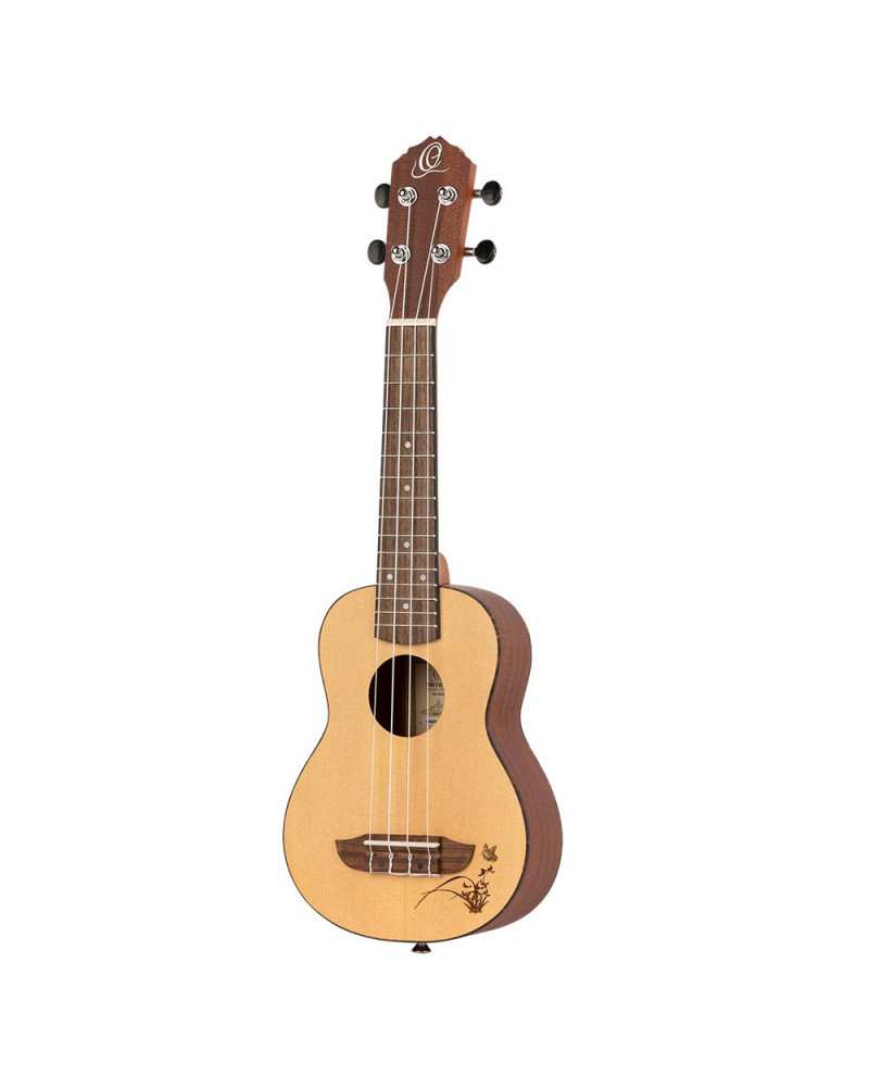 Ortega RU5-SO Bonfire Series Soprano Ukulele 4 String - Spruce/Sapele Natural