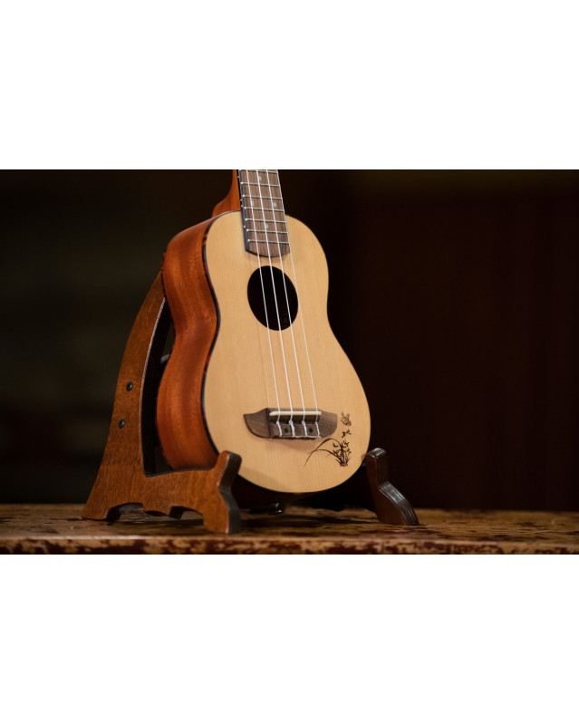 Ortega RU5-SO Bonfire Series Soprano Ukulele 4 String - Spruce/Sapele Natural