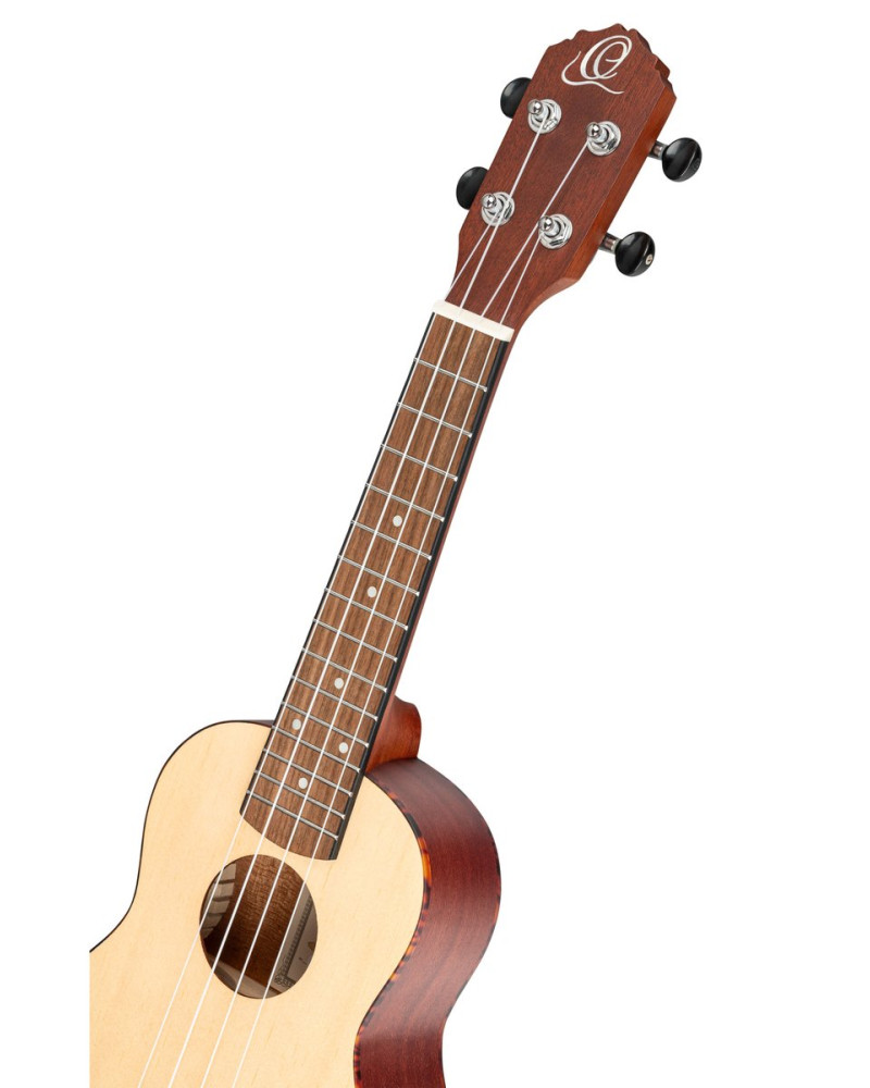 Ortega RU5-SO Bonfire Series Soprano Ukulele 4 String - Spruce/Sapele Natural