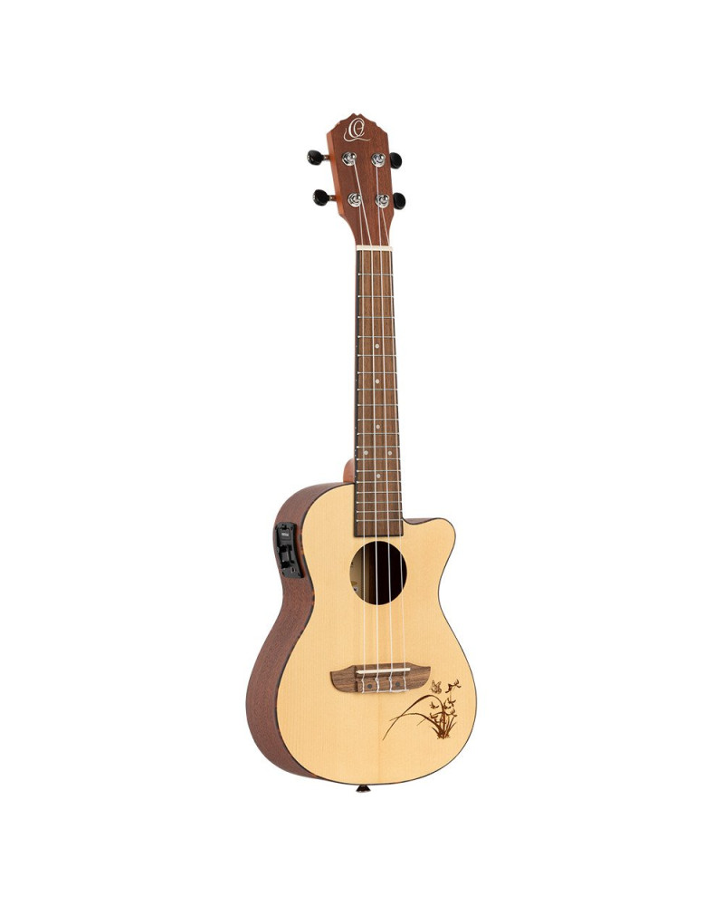 Ortega RU5CE Bonfire Series Preamp Concert Ukulele 4 String - Spruce/Sapele Natural