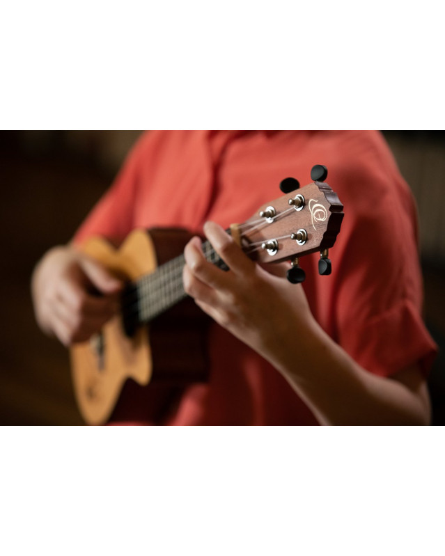 Ortega RU5CE Bonfire Series Preamp Concert Ukulele 4 String - Spruce/Sapele Natural