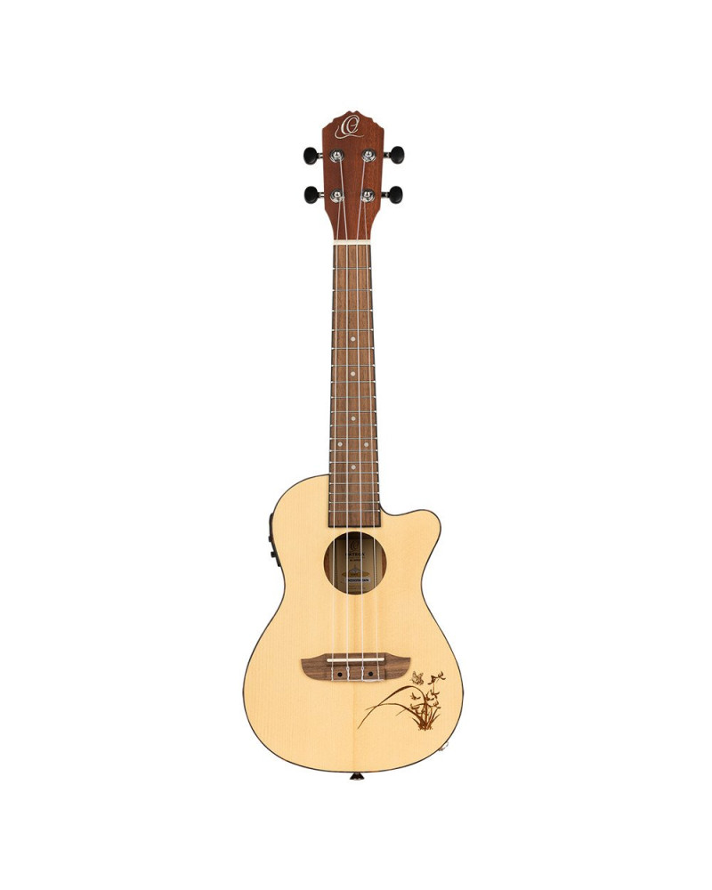 Ortega RU5CE Bonfire Series Preamp Concert Ukulele 4 String - Spruce/Sapele Natural