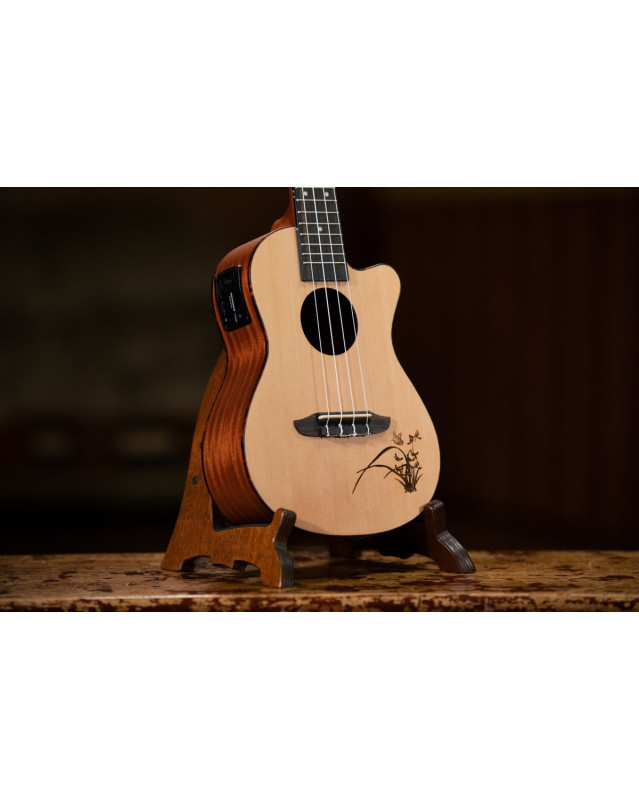 Ortega RU5CE Bonfire Series Preamp Concert Ukulele 4 String - Spruce/Sapele Natural