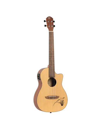 Ortega RU5CE-BA Bonfire Series Preamp Baritone Ukulele 4 String - Spruce/Sapele Natural