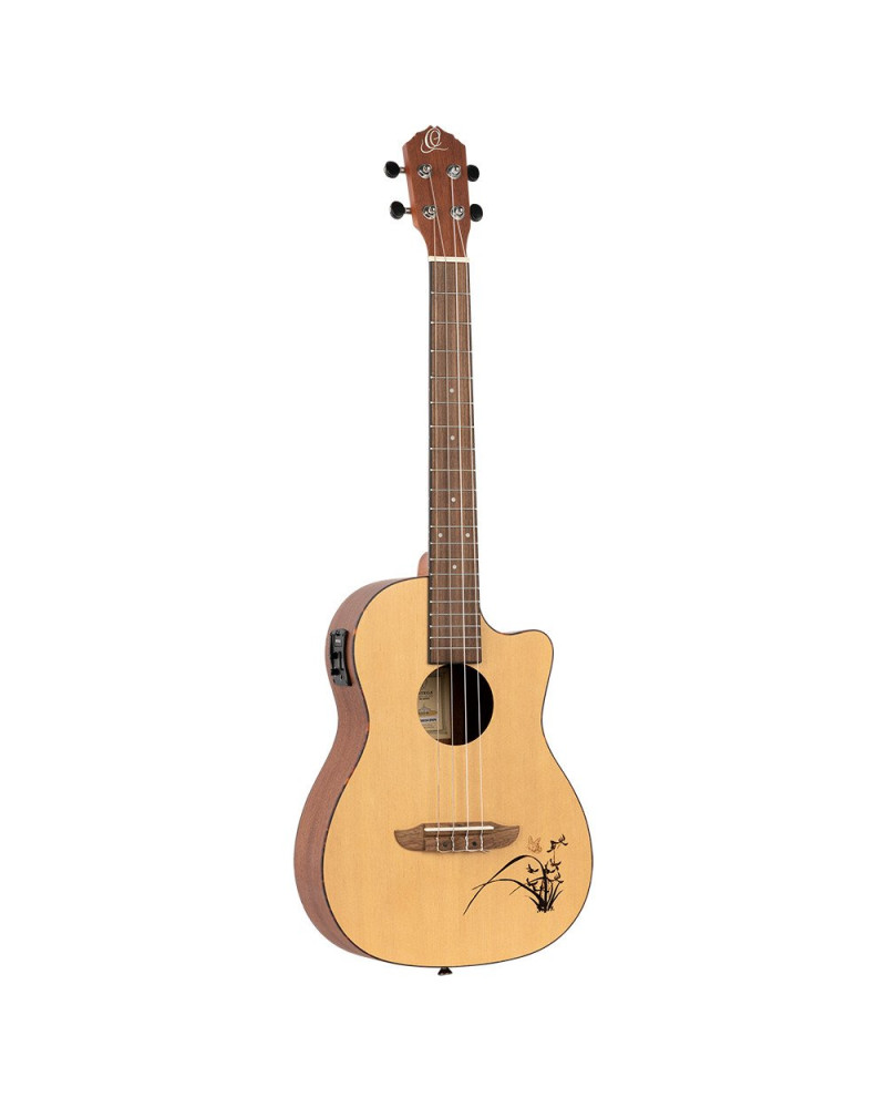 Ortega RU5CE-BA Bonfire Series Preamp Baritone Ukulele 4 String - Spruce/Sapele Natural