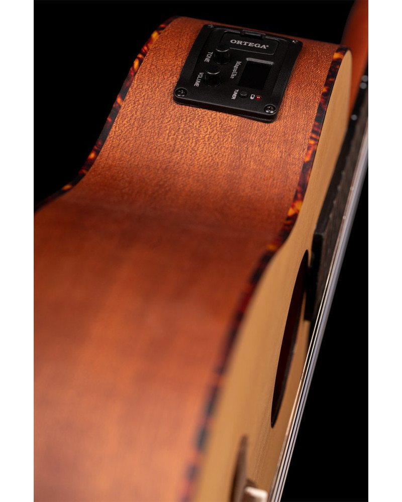 Ortega RU5CE-BA Bonfire Series Preamp Baritone Ukulele 4 String - Spruce/Sapele Natural