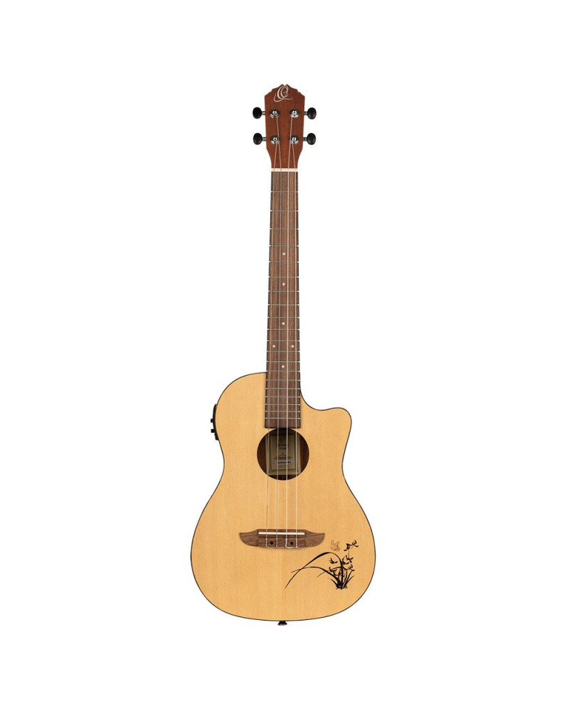Ortega RU5CE-BA Bonfire Series Preamp Baritone Ukulele 4 String - Spruce/Sapele Natural