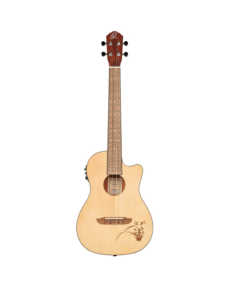 Ortega RU5CE-BA Bonfire Series Preamp Baritone Ukulele 4 String - Spruce/Sapele Natural