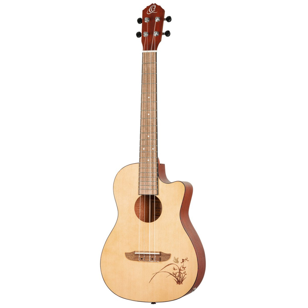 Ortega RU5CE-BA Bonfire Series Preamp Baritone Ukulele 4 String - Spruce/Sapele Natural