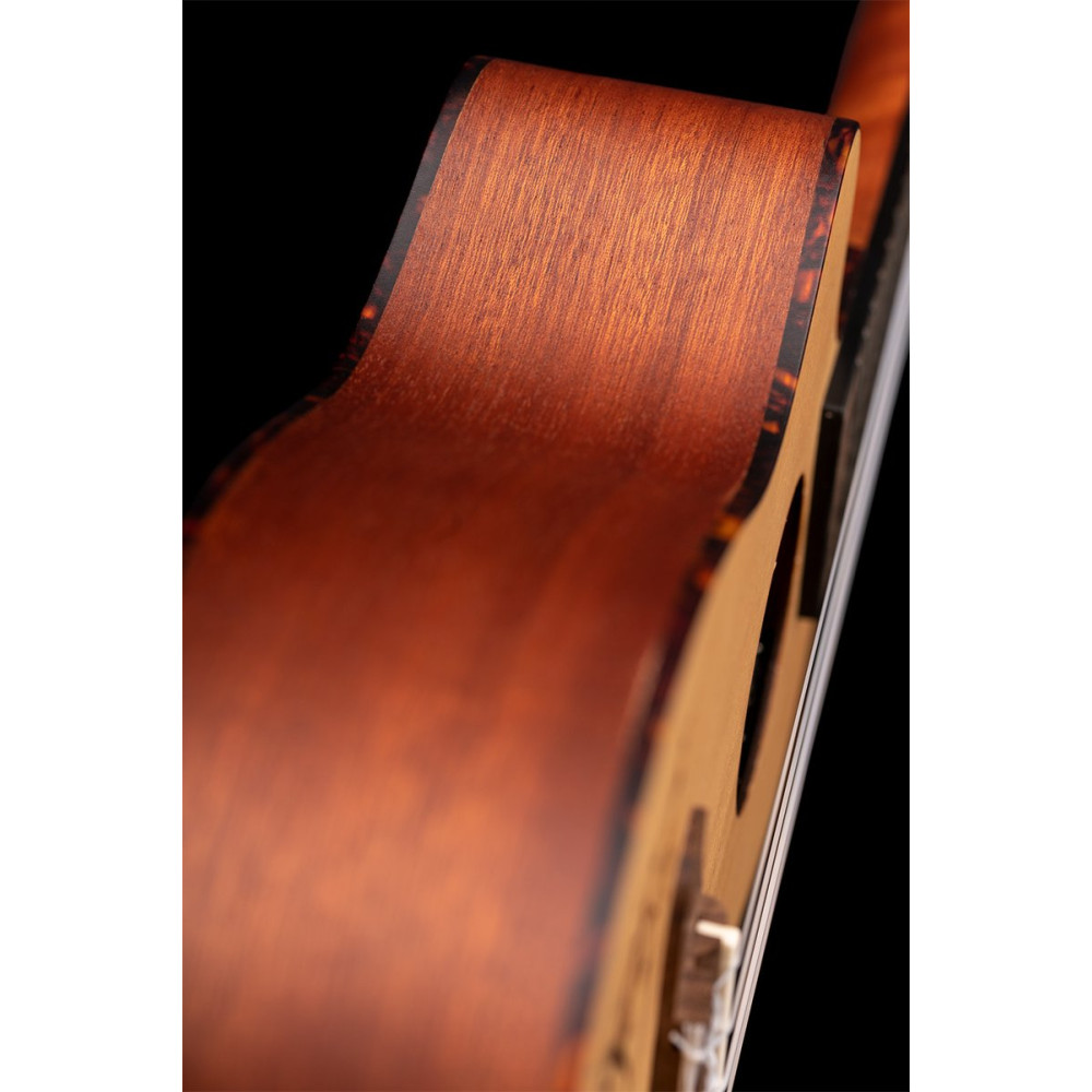Ortega RU5CE-L Bonfire Series Preamp Concert Ukulele 4 String Lefty - Spruce/Sapele Natural