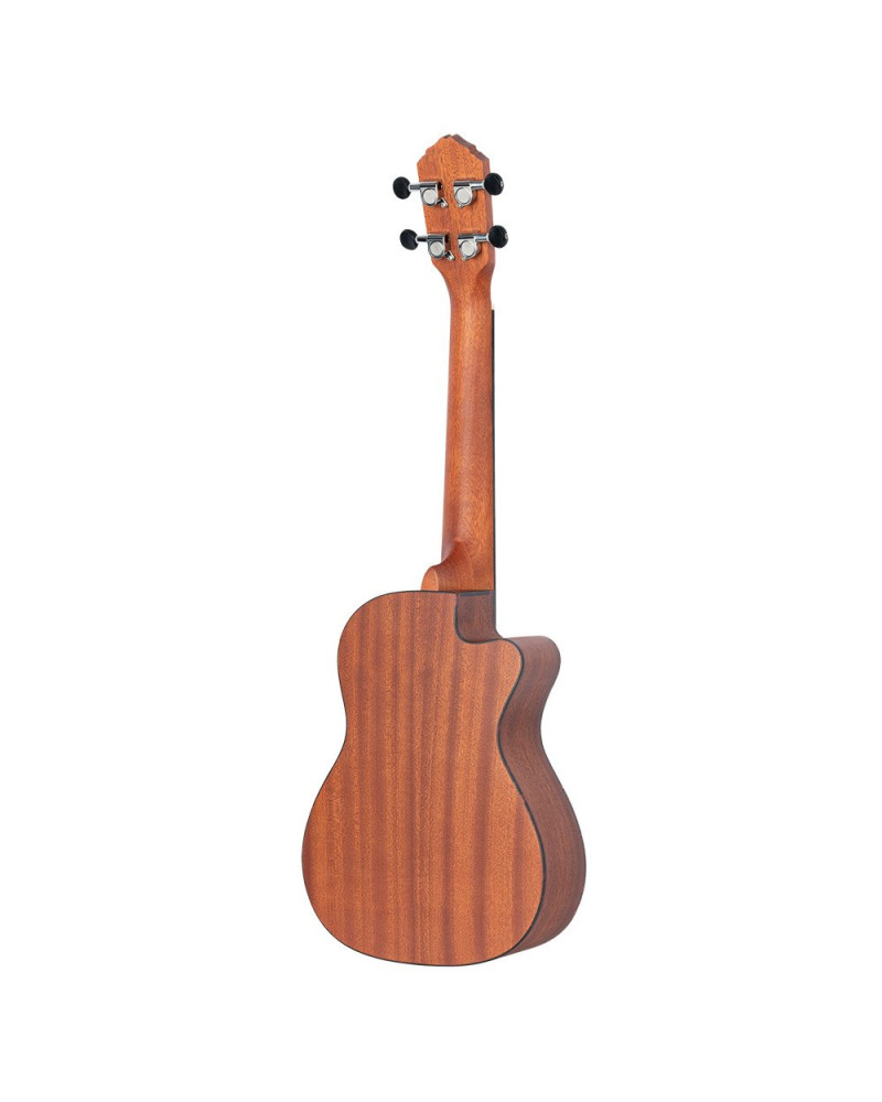 Ortega RU5CE-L Bonfire Series Preamp Concert Ukulele 4 String Lefty - Spruce/Sapele Natural