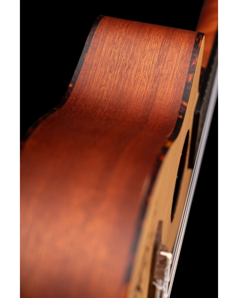 Ortega RU5CE-L Bonfire Series Preamp Concert Ukulele 4 String Lefty - Spruce/Sapele Natural