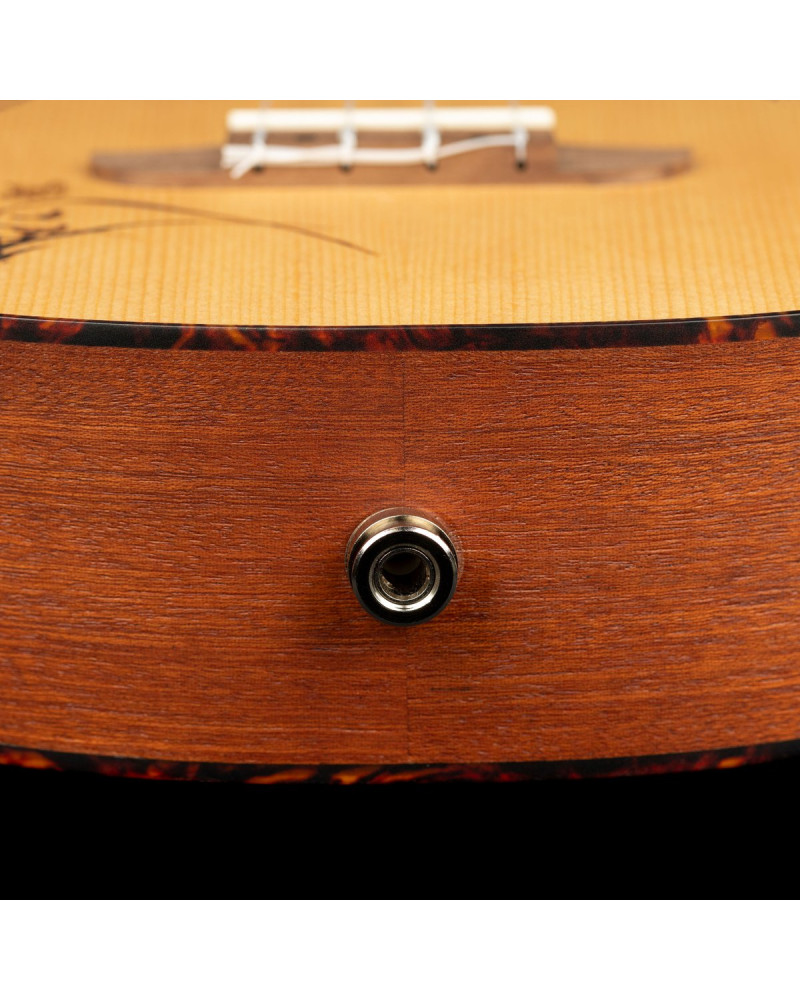 Ortega RU5CE-L Bonfire Series Preamp Concert Ukulele 4 String Lefty - Spruce/Sapele Natural