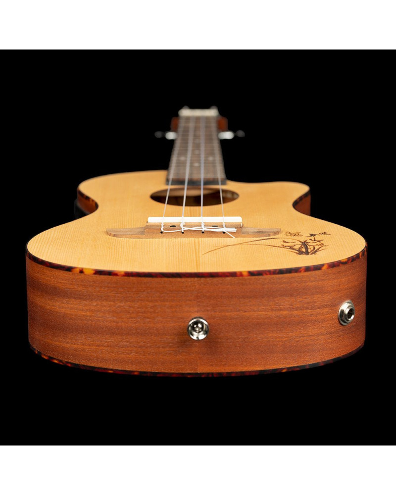 Ortega RU5CE-TE Bonfire Series Preamp Tenor Ukulele 4 String - Spruce/Sapele Natural