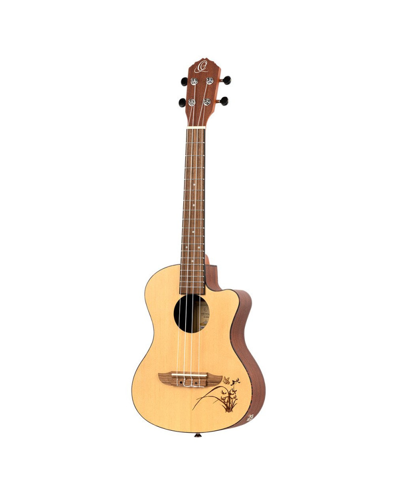 Ortega RU5CE-TE Bonfire Series Preamp Tenor Ukulele 4 String - Spruce/Sapele Natural