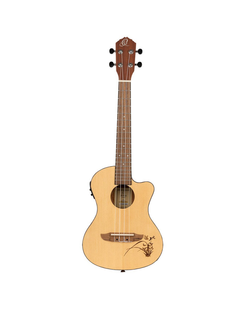 Ortega RU5CE-TE Bonfire Series Preamp Tenor Ukulele 4 String - Spruce/Sapele Natural